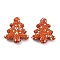 Christmas Tree Polymer Clay Rhinestone Beads, Focals Beads for Beadable Pens Jewelry Keychain Making, Crystal AB, 30.5x27.5x8mm, Hole: 2mm