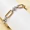 304 Stainless Steel Oval Link Chain Bracelets for Women, Golden & Stainless Steel Color, 7-5/8 inch(19.4cm), link: 24x10.5x2.5mm/20x9.5x6.5mm