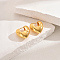 Classic Fashionable Brass Hoop Earrings for Women, Real 18K Gold Plated, Heart, 17x17mm