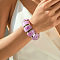 Acrylic Bead Bangles for Women, Orchid, Inner Diameter: 3-1/8 inch(7.8cm)