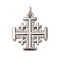 Brass Micro Pave Cubic Zirconia Pendants, Cross, with Jump Ring, Long-Lasting Plated, Cadmium Free & Lead Free, Rack Plating, Platinum, 18.5x16x2mm, Hole: 3mm