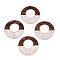 Epoxy Resin & Walnut Wood Pendants, with Paillette/Sequin, Flat Round, Linen, 37.5x38x3mm, Hole: 2mm