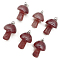 Synthetic Strawberry Quartz Pendants, Mushroom Charms, with Platinum Tone Metal Findings, 20x15mm
