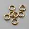 50Pcs Brass Split Rings, Double Loops Jump Rings, Real 18K Gold Plated, 6x1.5mm, Hole: 4.5mm, Single Wire: 0.75mm