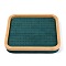 Fashion Velvet Wood Jewelry Boxes, Ring Display, Rectangle, Teal, 30.3x30.3x4.3cm