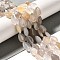 Natural Grey Agate Beads Strands, Teardrop, 13.5~14x10~10.5x5mm, Hole: 1mm, about 27~28pcs/strand, 37.3~38.3cm