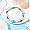 Starfish & Tortoise Synthetic Turquoise Braided Bead Anklets, Nylon Cord Adjustable Bracelets, Turquoise, Inner Diameter: 2-7/8~3-7/8 inch(7.3~9.7cm)