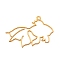 Alloy Open Back Bezel Charm Pendants, Long-Lasting Plated, Hollow Goldfish Resin Pressed Flower Frames, for UV Resin Jewelry Making DIY Crafts Supplies, Golden, 39x60x2mm, Hole: 3mm