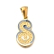 304 Stainless Steel Pendants, with Enamel, Ion Plating(IP), Laser Cut, Real 18K Gold Plated, Letter S, 18x11x1.5mm, Hole: 5.5x2.5mm
