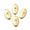 304 Stainless Steel Pendants, with Rhinestone, Ion Plating(IP), Oval, Real 14K Gold Plated, Mixed Color, 20x10.5x2.7mm, Hole: 1mm