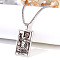 Retro Hip-hop 304 Stainless Steel Tarot Pendant Necklaces for Men, Stainless Steel Color, 24.02 inch(61cm)