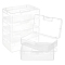 Plastic Bead Containers with Hinged Lid, Rectangle, Clear, 16x9x4.5cm