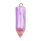 Resin Pencil Pendants, with Golden Zinc Alloy Loop, Purple, 35x10.5mm, Hole: 2mm