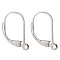 925 Sterling Silver Leverback Earring Findings, with 925 Stamp, Silver, 16.5x9x1.5mm, Hole: 1mm, Pin: 0.7mm