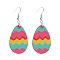 Easter Acrylic Dangle Earrings, Platinum, Egg, 55x28mm