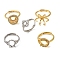 Brass Micro Pave Clear Cubic Zirconia Adjustable Ring Components, Rhombus/Oval, Platinum & Golden, Tray: 3~12x3~12mm, Inner Diameter: 17~18mm
