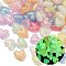 Luminous Transparent Acrylic Beads, Heart, with Glitter Powder, Mixed Color, 20x21x10.5mm, Hole: 2.5mm, 170pcs/500g