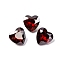 Glass Rhinestone Cabochons, Pointed Back & Back Plated, Faceted, Heart, Siam, 10x10x5mm