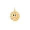 Brass Micro Pave Cubic Zirconia Pendants, with Enamel, Sun, with Jump Ring, Pink, 24x20mm, Hole: 2.8mm