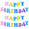 Non-Woven Fabric Cloth Happy Birthday Word Garlands, Hanging Streamer, for Birthday Party Decoration, Mixed Color, 135~146x58~148x1mm, Hole: 5mm, 13pcs/set