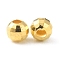 Brass Round Beads, Faceted, Golden, 4x3.5mm, Hole: 1.5mm