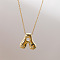 Brass Chunky Initial Pendant Necklaces, Real 14K Gold Plated, Letter A, 17.72~18.90 inch(45~48cm)