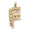PVD Vacuum Plating 304 Stainless Steel Pendants, Real 18K Gold Plated, Letter Charm, Letter F, 14x7x3mm, Hole: 1.8mm