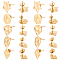 40Pcs 5 Styles 304 Stainless Steel Stud Earring Findings, Mixed Shapes, 12~13.5x8~12.5mm, Hole: 1.4mm, Pin: 10.5x0.5mm, 8pcs/style