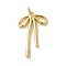 Brass Pendants, Cadmium Free & Lead Free, Bowknot, Real 18K Gold Plated, 25x16x3x2mm