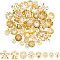 UNICRAFTALE About 80Pcs 8 Style Stainless Steel Fancy Bead Caps Multi-Petal Flower Bead Cap Golden Bead Cap Hole 1~1.5mm for Bracelet Necklace Earring Jewlery Making