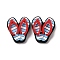 Silicone Focal Beads, Flip Flops, Red, 29.5x26.5x10mm, Hole: 3mm