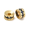 Rack Plating Brass Micro Pave Cubic Zirconia Beads, Lead Free & Cadmium Free, Long-Lasting Plated, Real 18K Gold Plated, Round, Medium Blue, 4x2mm, Hole: 1.4mm