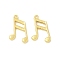 Brass Pendants, Musical Note Charms, Rack Plating, Long-Lasting Plated, Cadmium Free & Lead Free, Real 18K Gold Plated, 14.5x9.5x1.5mm, Hole: 1mm