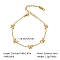 304 Stainless Steel Link Chain Bracelets for Women, Real 18K Gold Plated, Butterfly, 6-1/4 inch(16cm)