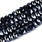 Electroplate Glass Beads Strands, Rondelle, Faceted, Prussian Blue, 7.5~8x4.5~5.5mm, Hole: 1.2~1.4mm, about 34~37pcs/strand, 7.09~7.28 inch(18~18.5cm)