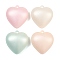 Pearlized Acrylic Pendants, Heart, Mixed Color, 44x42x20.5mm, Hole: 2.3mm