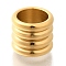 304 Stainless Steel European Beads, Large Hole Beads, Grooved Beads, Column, Golden, 10x11.5mm, Hole: 8.5mm