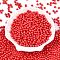 Opaque Baking Painted Glass Beads, Round, Red, 4~4.5x3.5~4mm, Hole: 0.9~1mm, about 4500pcs/pound