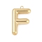 304 Stainless Steel Pendants, Ion Plating(IP), Letter Charm, Letter F, 38.5x23.5x6mm, hole: 2.3mm