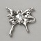 Alloy Pendants, Platinum, Butterfly, 29.5x27.5x5mm, Hole: 4x2.5mm
