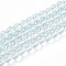 Baking Paint Transparent Glass Beads Strands, Round, Light Cyan, 6~6.5mm, Hole: 1.2mm, about 138~142pcs/strand, 29.53~30.31 inch(75~77cm)
