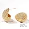 Vintage Chinese Style Stud EarringsWomen Retro Fashion Jewelry, Golden, Teardrop, 24x16mm