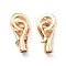 Brass Fold Over Clasps, Hook, Real 18K Gold Plated, 15.5x7.5x4.5mm