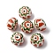 Handmade Porcelain Beads, Rondelle, Famille Rose Porcelain, Orange Red, 14.5~15x10.5~11mm, Hole: 1.8~2mm