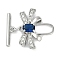 Brass Micro Pave Clear Cubic Zirconia Toggle Clasps, with Glass, Bowknot, Platinum, Bowknot: 17.5x20.5x4.5mm, Hole: 1.2mm, Bar: 17x4.5x2mm, Hole: 1.4mm