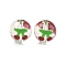 Transparent Glass Enamel Beads, Hand Drawn Beads, Round with Cherry, Lime, 12.5mm, Hole: 1.8mm
