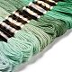 12 かせ 12 色 6 層ポリエステル刺繍糸  クロスステッチの糸  グラデーションカラー  グリーン  0.5mm  約8.75ヤード（8m）/かせ  12 かせ/セット OCOR-M009-01B-06-2