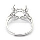 Adjustable 925 Sterling Silver Ring Components STER-I016-010P-3