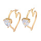 Серьги-кольца с кубическим цирконием в форме сердца EJEW-N011-76-2