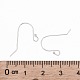 925スターリングシルバーピアスフック  耳ワイヤー  銀  17x10mm  穴：1.5mm  24ゲージ  ピン：0.5mm STER-G011-13-3